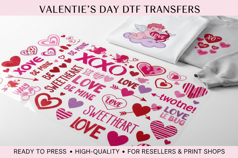 Valentine’s Day DTF Transfers (Pre-Made Singles)