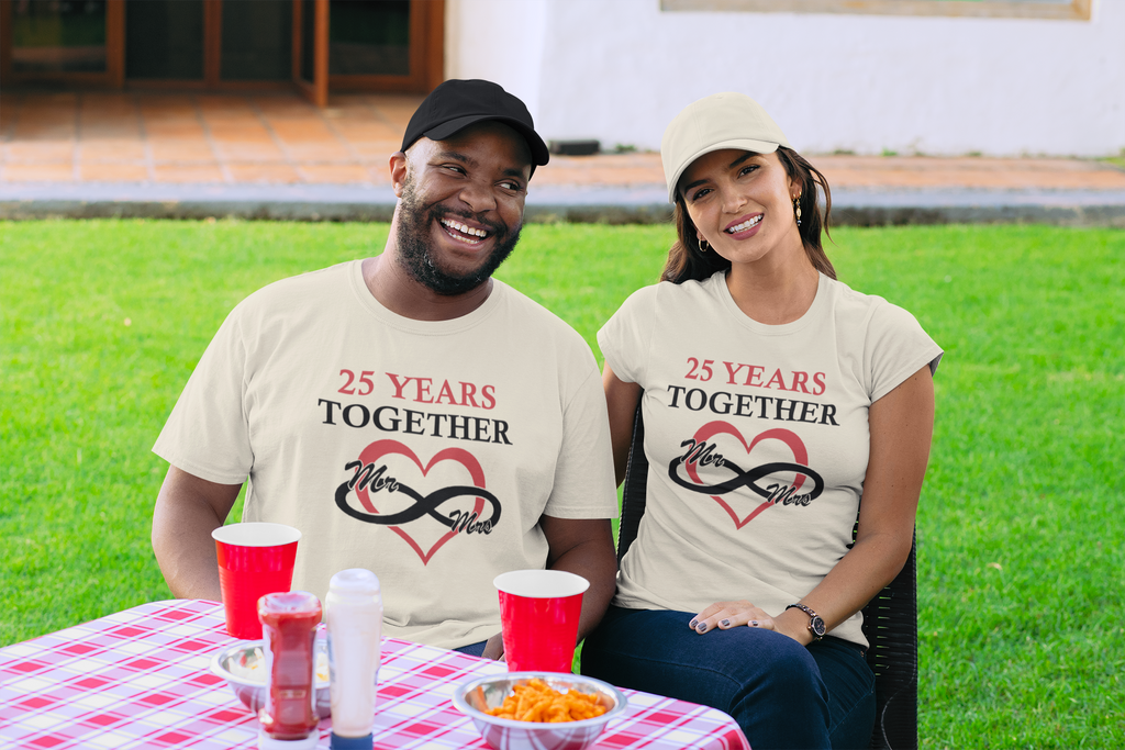 25 Years Together – Mr N Mrs Anniversary DTF Transfer (Heart)