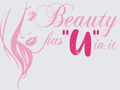 Beauty Has U In It Pink Woman Silhouette Script Design