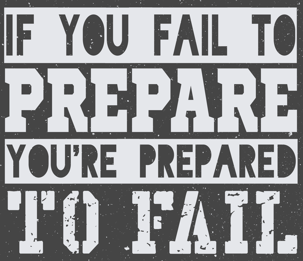 If You Fail To Prepare You're Prepared To Fail Distressed Bold Typography Motivational Quote