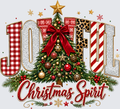 Joyful Christmas Spirit Mixed Pattern Holiday Tree Design