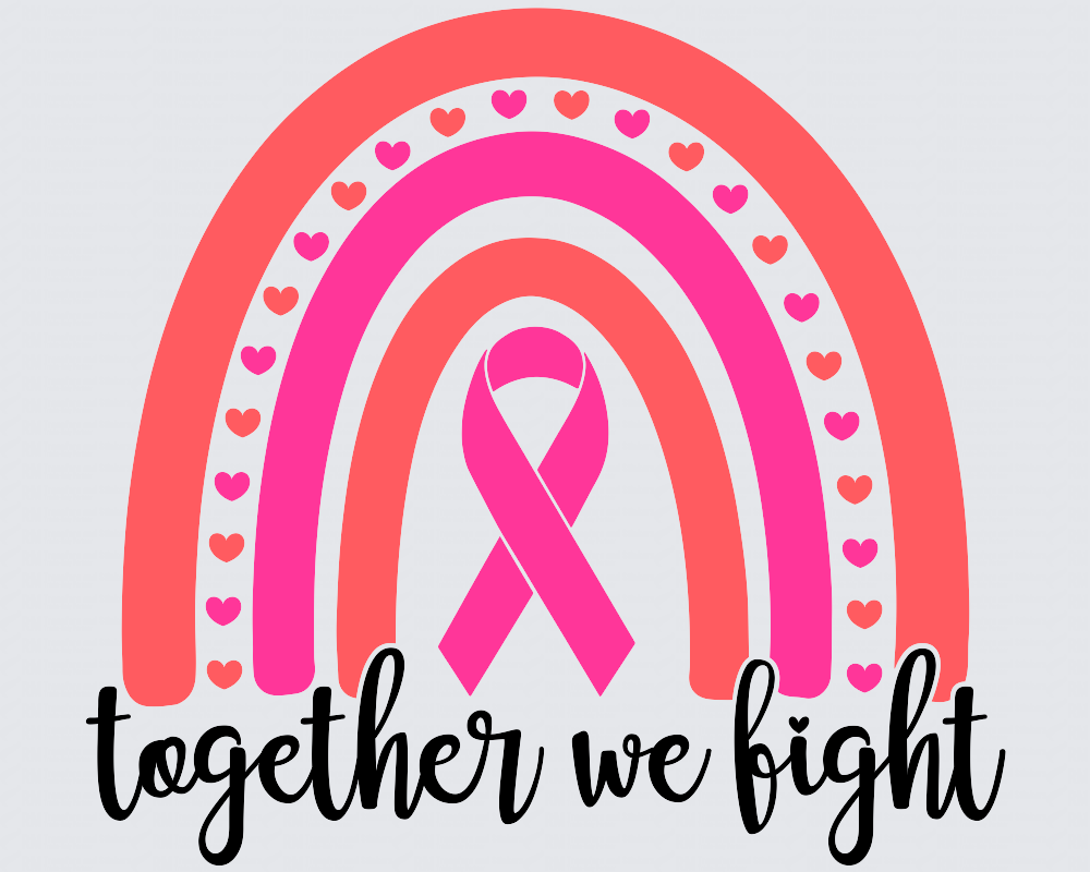 Together We Fight Cancer Rainbow DTF Transfer