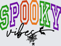 Spooky Vibes Halloween Collegiate Lettering Bat Spider Web
