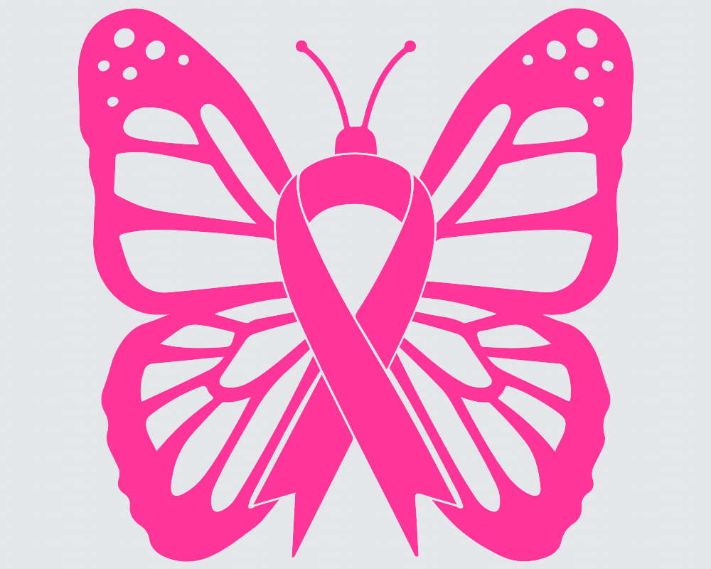 Butter Fly Cancer Ribbon DTF Transfer