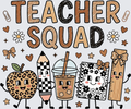 Teacher Squad Cute Kawaii School Supply Characters Boho