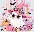 Cute Ghost Witch Star Sunglasses Pink Halloween Pumpkins