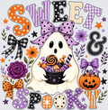Sweet & Spooky Cute Ghost with Bow Halloween Candy Design