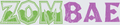 ZomBae Green and Purple Distressed Halloween Typography