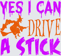 Yes I Can Drive A Stick Funny Halloween Witch Broomstick