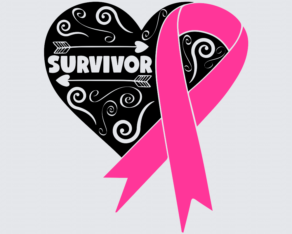 Survivor Black Heart Cancer Awareness DTF Transfer